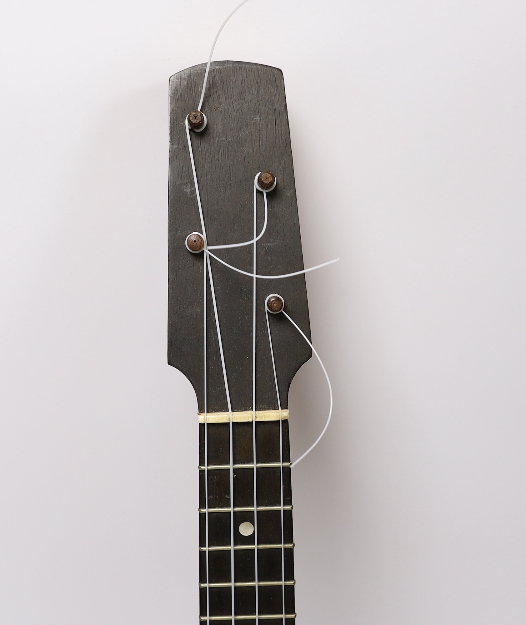 A cased banjo ukulele